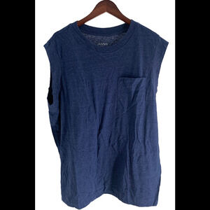 WVVY Women's Oversize Cap Sleeve Tank Bright Navy - Regular